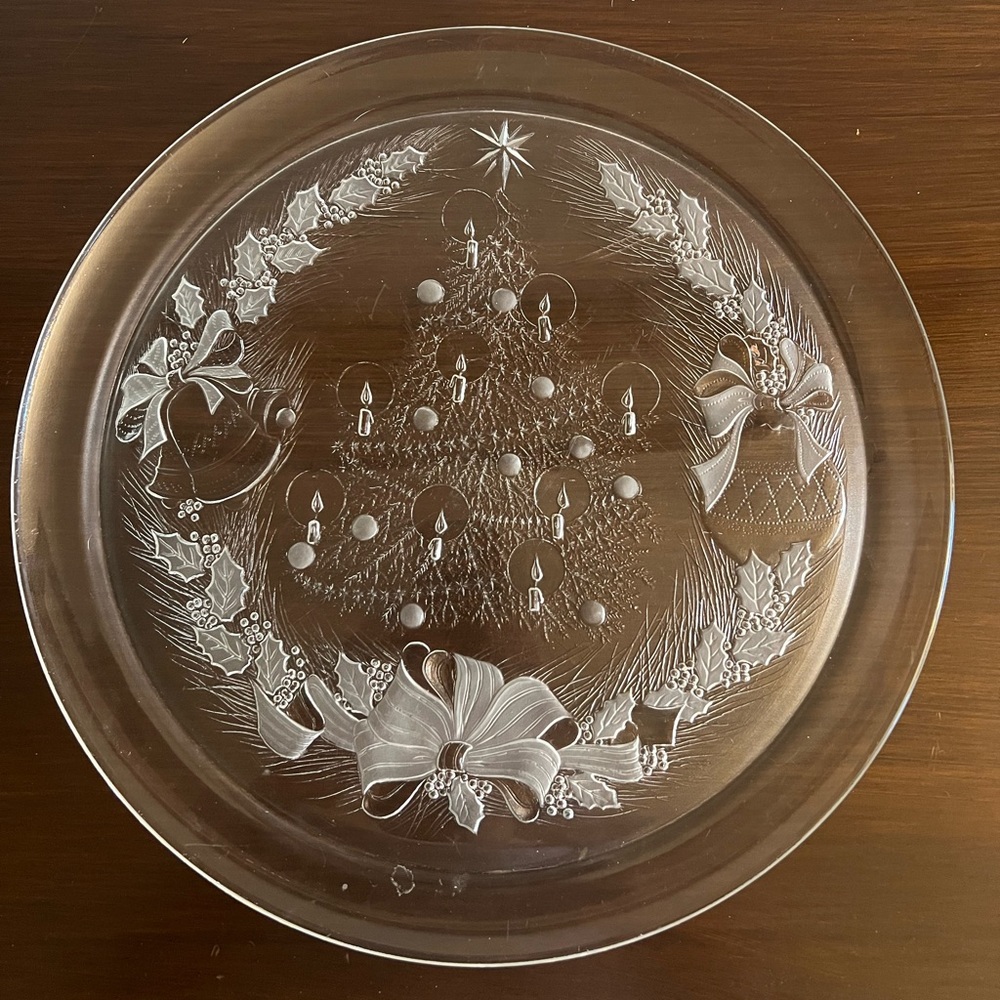 Clear Glass Christmas Platter
